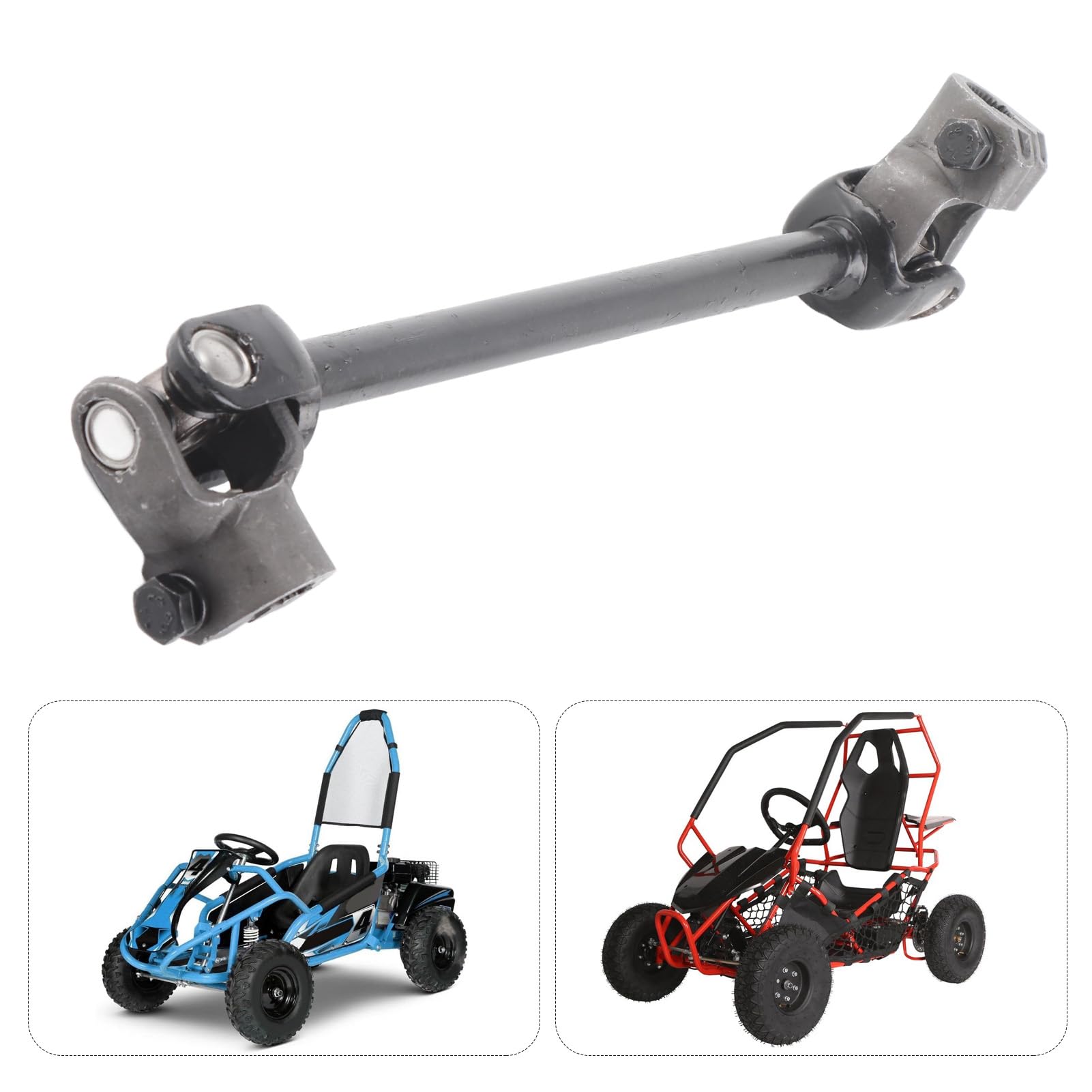 Colonne de Direction, Crémaillère 30T 310mm en Alliage d'acier, Arbre de Direction pour 110 125 150CC Go Kart Quad ATV, Pièces de Suspension et Freinage, Compatible VTT (DIY/Bricolage)