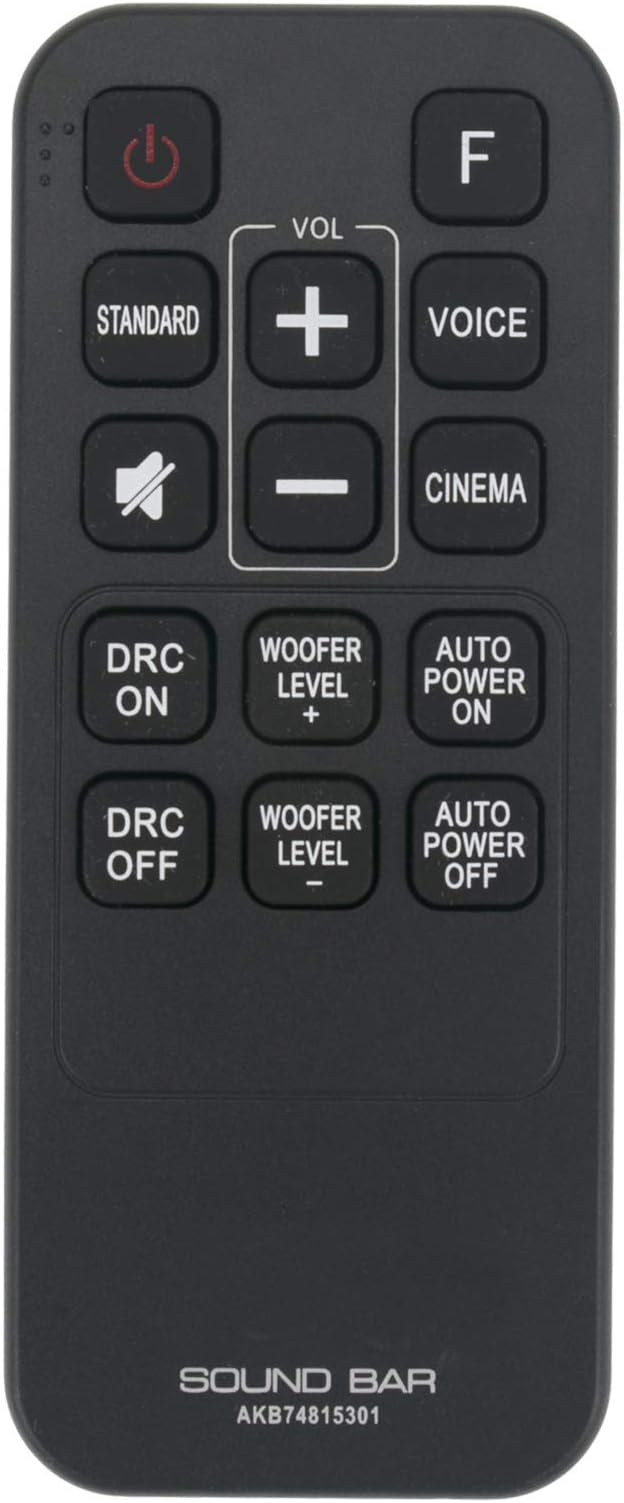 ALLIMITY AKB74815301 Remote Control Replacement for LG Sound Bar LAS453 LAC553B LAS454B LAS260B LAS453B S55A3-D
