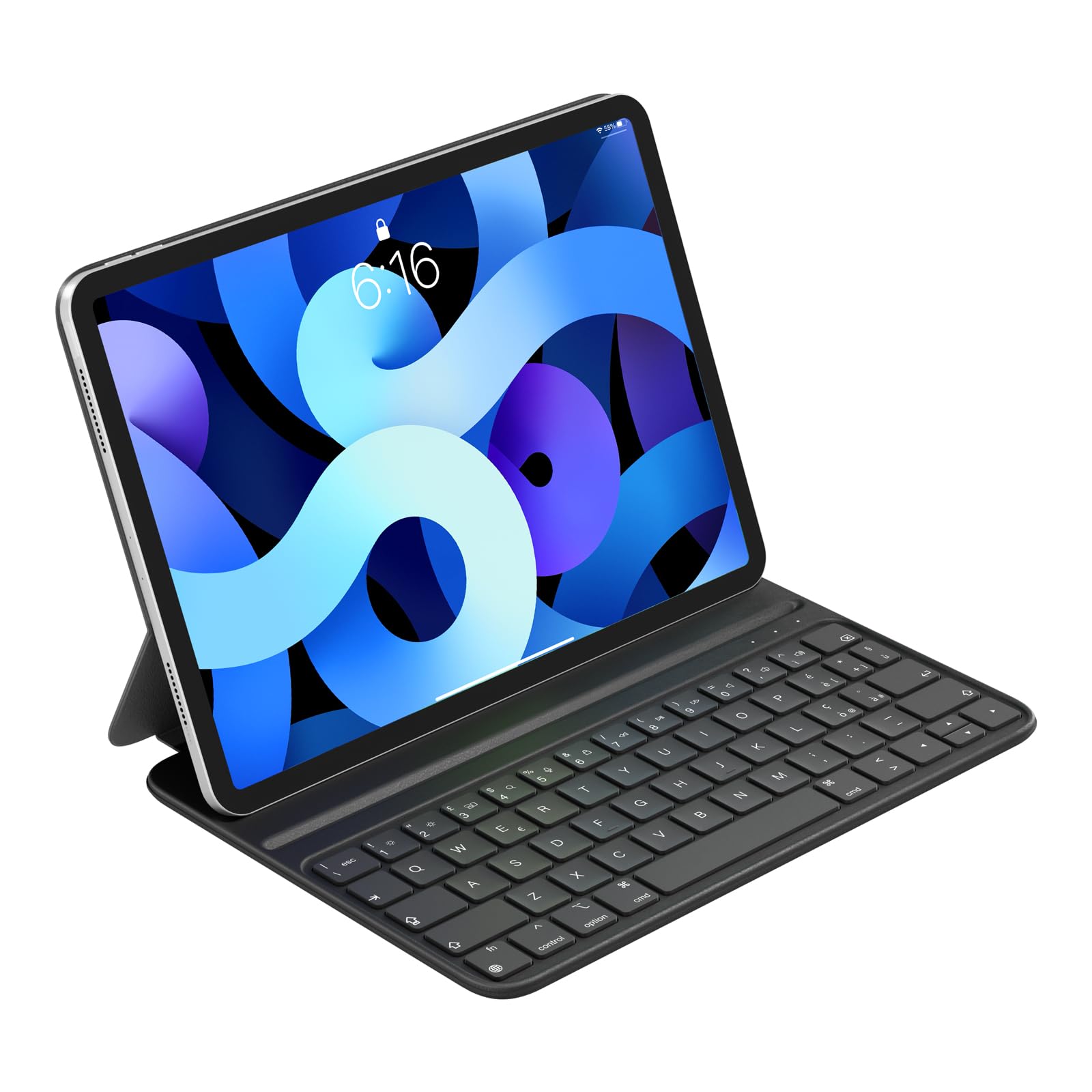 HOU Tastiera iPad Pro 11(4 °/3 °/2 °/1 °), iPad Air 11" 2024/5 Generazione(4 Generazione),QWERTY Disposizione Italiana,Ultra Slim,Angolo Regolabile,Carica Magnetica Nero