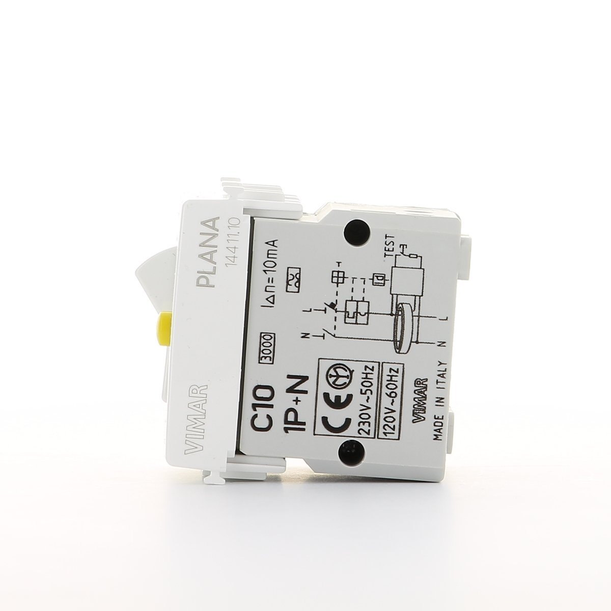 Vimar serie plana - Interruptor magnetotermico diferencial 1 polo+neutro c10 10ma plana blanco