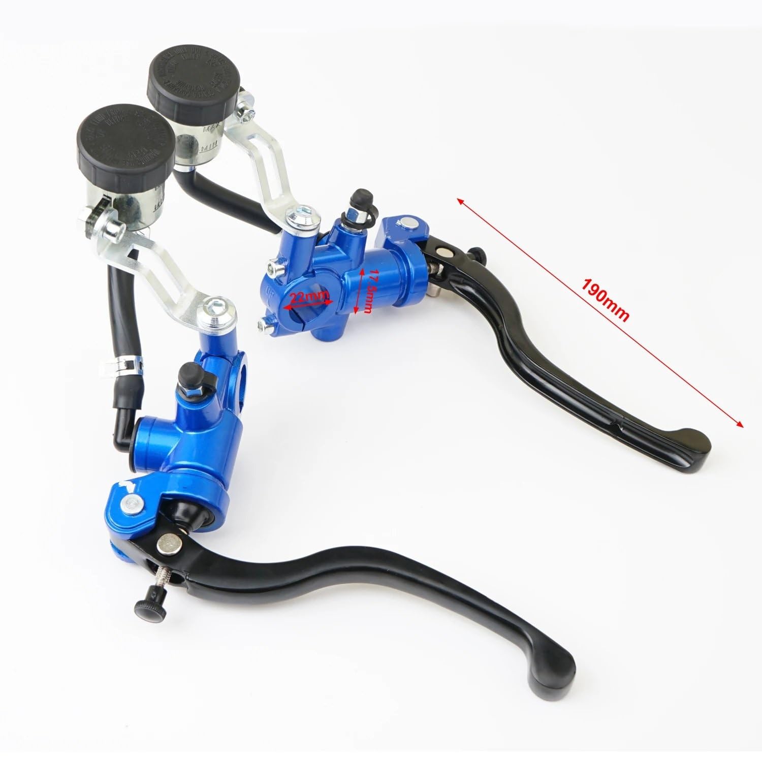 Leve Freno Leva Frizione per MT09 07 per R1 per R3 per R6 per CB650 22mm Universale Moto Installazione Radiale Cilindro Maestro Freno Idraulico(Blue Left)