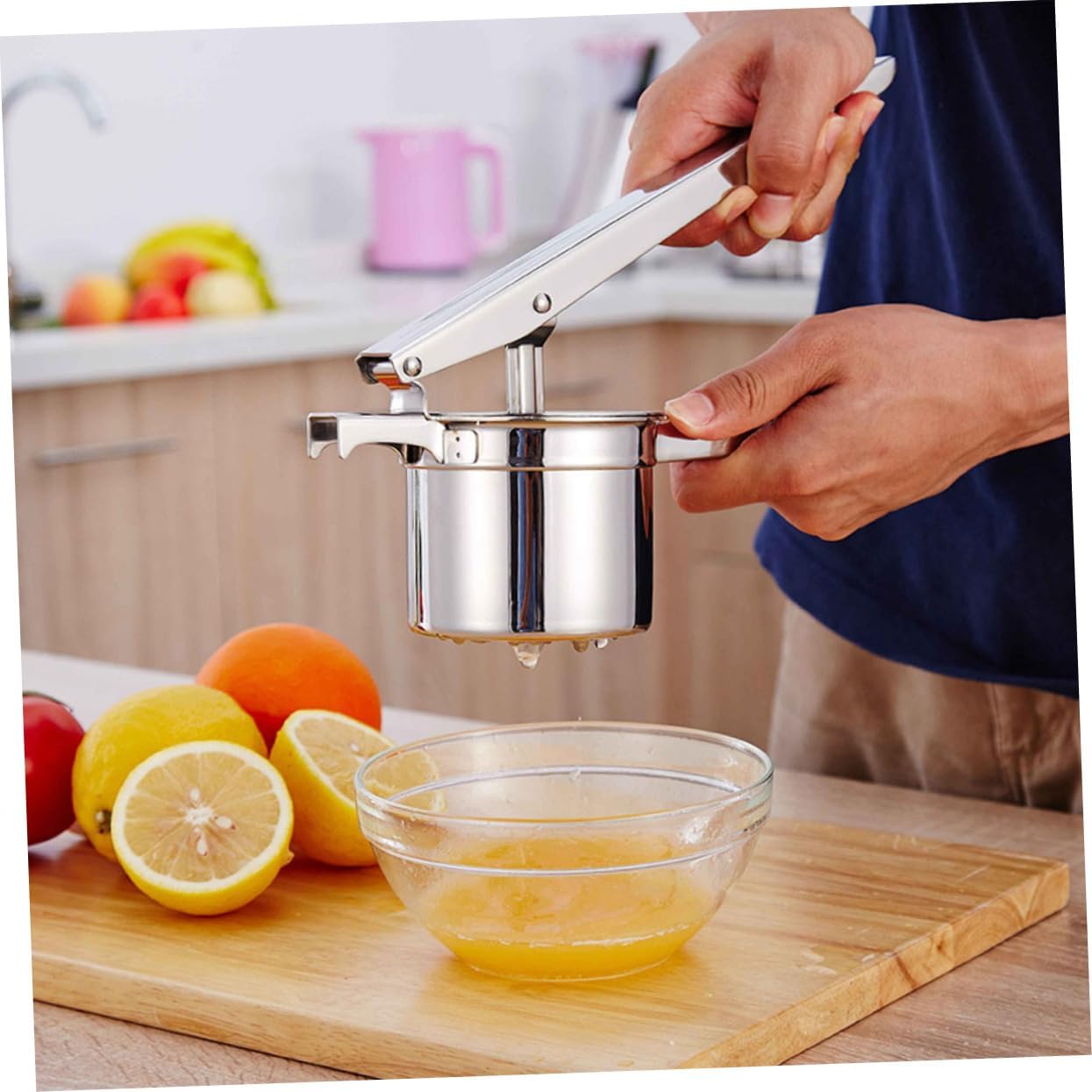 Manual Lemon Juicer Stainless Steel Citrus Squeezer Fruit Juice Squeezer Easy to Clean