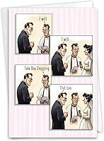 Vista 10 de NobleWorks Funny Wedding Congratulations Greeting Card with 5 x 7 Inch Envelope (1 Card) Congrats, Thank You Between The Sheets C11065WDG