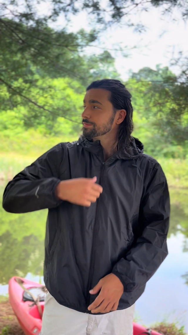 Rokka&Rolla Men's Lightweight Packable Windbreaker Water-Resistant