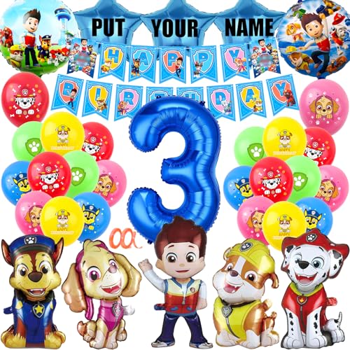 Patrulha decorativa de aniversário 3 anos patrulha 3 aniversários festa balões decoração de aniversário decoração de aniversário 3 anos menino menina meninos aniversário com balões faixa decoração