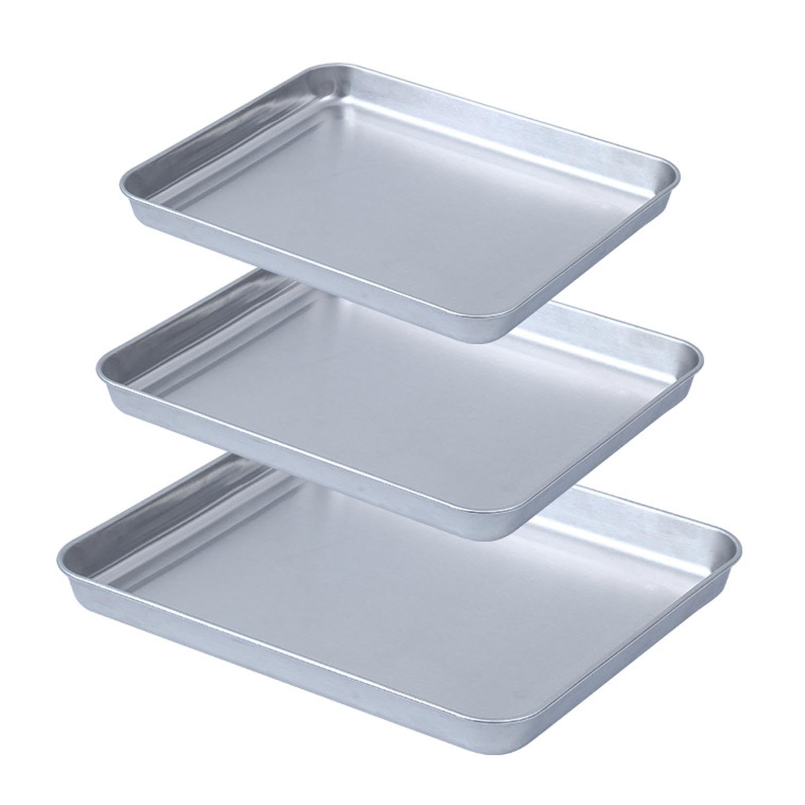 Backblech Edelstahl Bratform Küchentablett mit Abtropfgestell Zubereitungsblech Serviertablett Spülmaschinenfest für Restaurant Zuhause Veranstaltung, 22cmx17.5cm