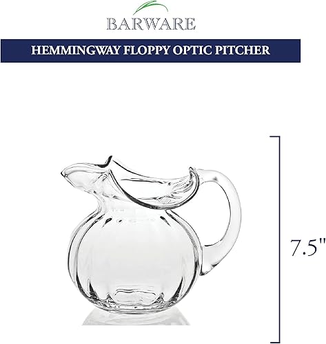 Miniatura 5 de Badash Manhattan - Juego de jarras de cristal de 54 onzas, jarra de Martini de cristal soplado por la boca europea y varilla de agitación a juego,