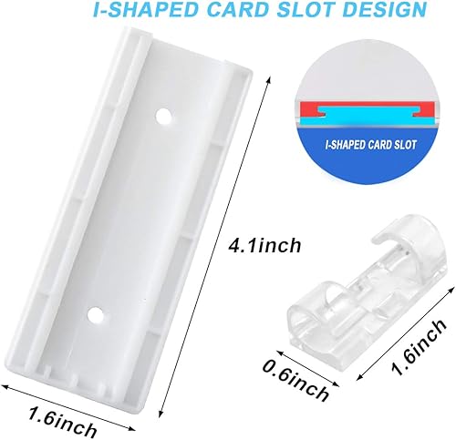 Miniatura 2 de ACKLLR Paquete de 4 soportes autoadhesivos para regleta de alimentación con 16 clips organizadores de cables, transparentes para control remoto,