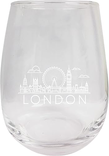 Miniatura 1 de R and R Imports London England Souvenir - Copa de vino grabada sin tallo, de 15 onzas, unidad individual