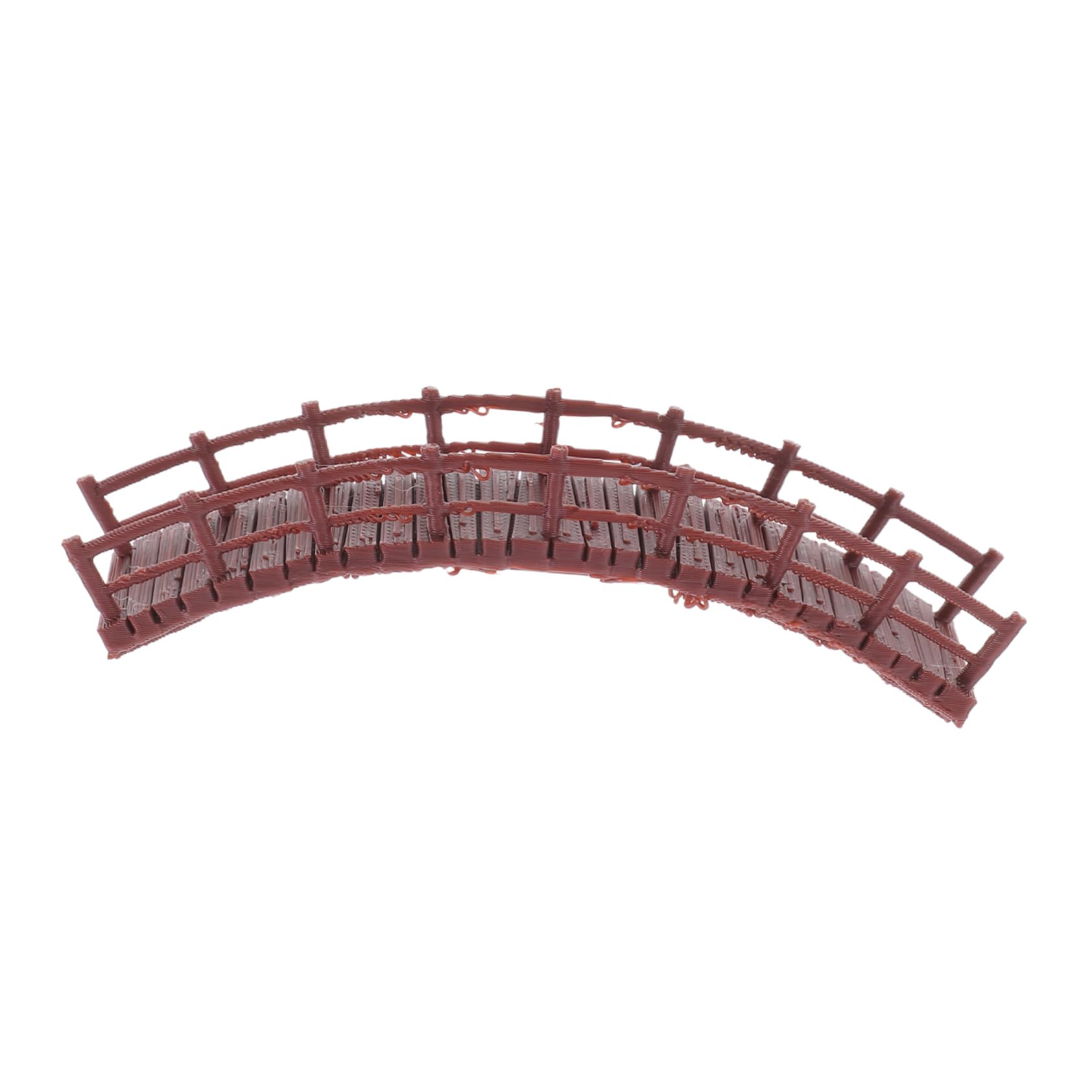 Figurine de Pont Chinois en Plastique Marron, Design Polyvalent et Robuste, Décor Vintage Élégant pour Terrarium ou Micro Paysage