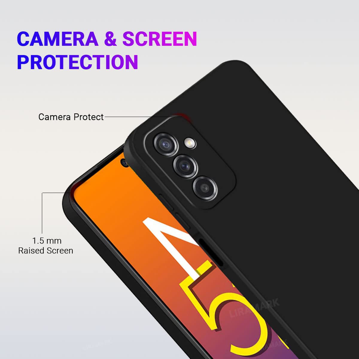 LIRAMARK Silicone Soft Back Cover Case for Samsung Galaxy M52 5G (Silicone Black) — Amazon image 3