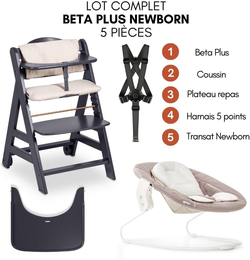 hauck Beta+ chaise haute bébé en bois