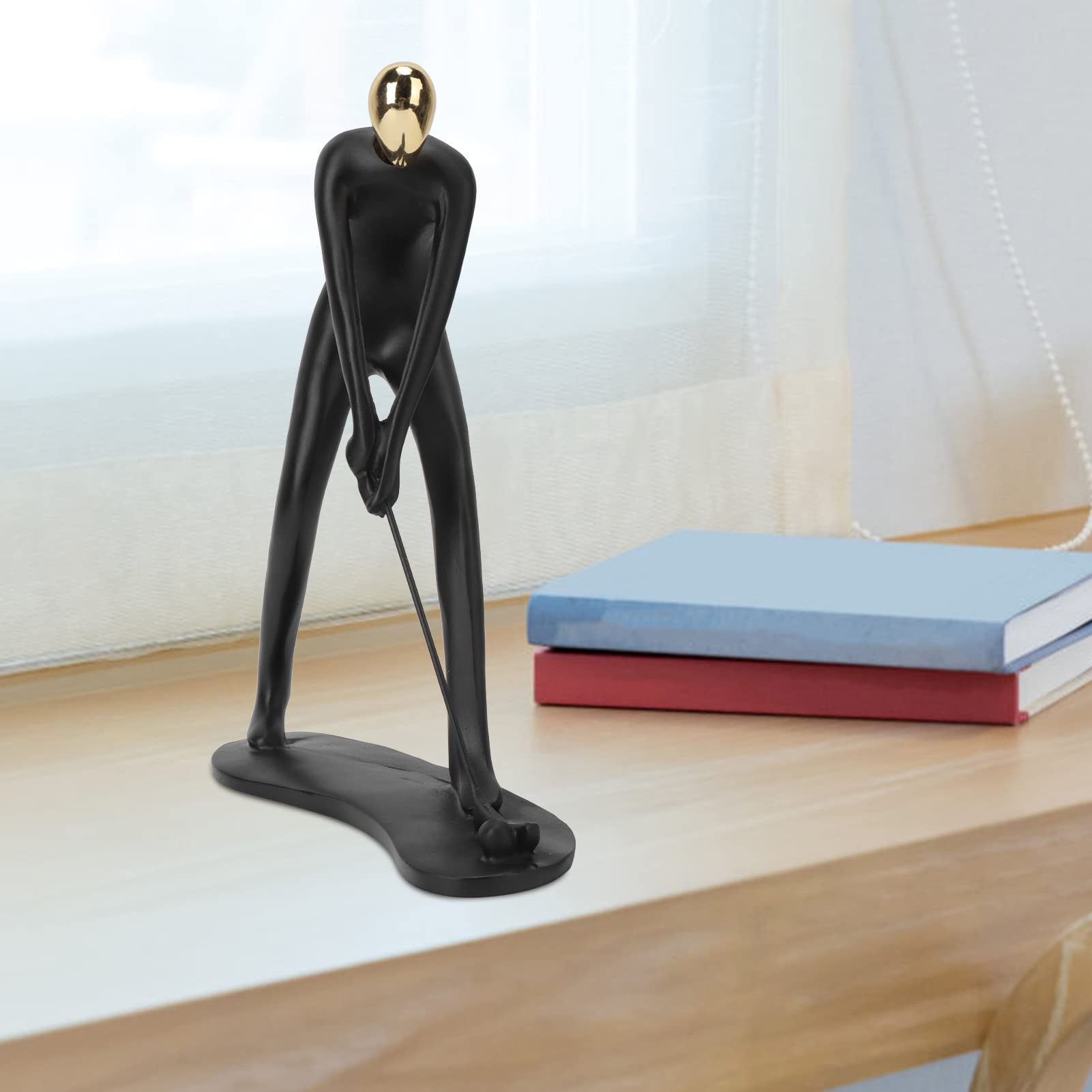 VICASKY 2er-Set Golfer Skulpturen Aus Harz – Moderne Sportfigur Deko Für Wohnzimmer & Büro