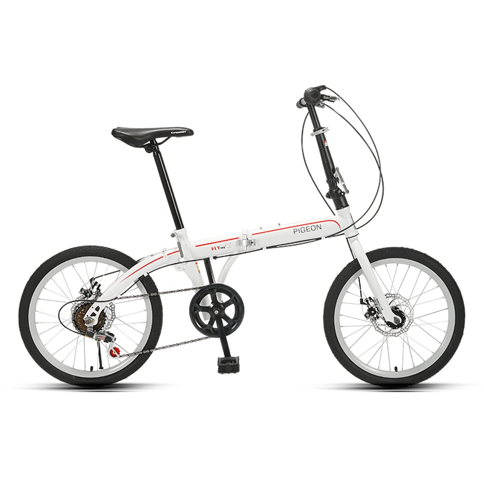 Biciclette Pieghevoli, Bicicletta Pieghevole da 20 Pollici A 6 velocità Esercizio da Viaggio Leggero in Città per Uomini Donne Bambini (Color : White)