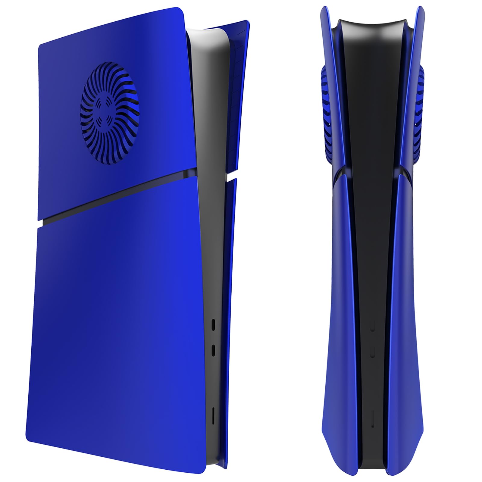 Cubierta de Placas de Repuesto para PS5 Slim Consola Edición Digital, Placas Laterales con Rejillas de Ventilación Carcasa Personalizada Funda ABS Anti-Rayaduras Accesorios, Azul