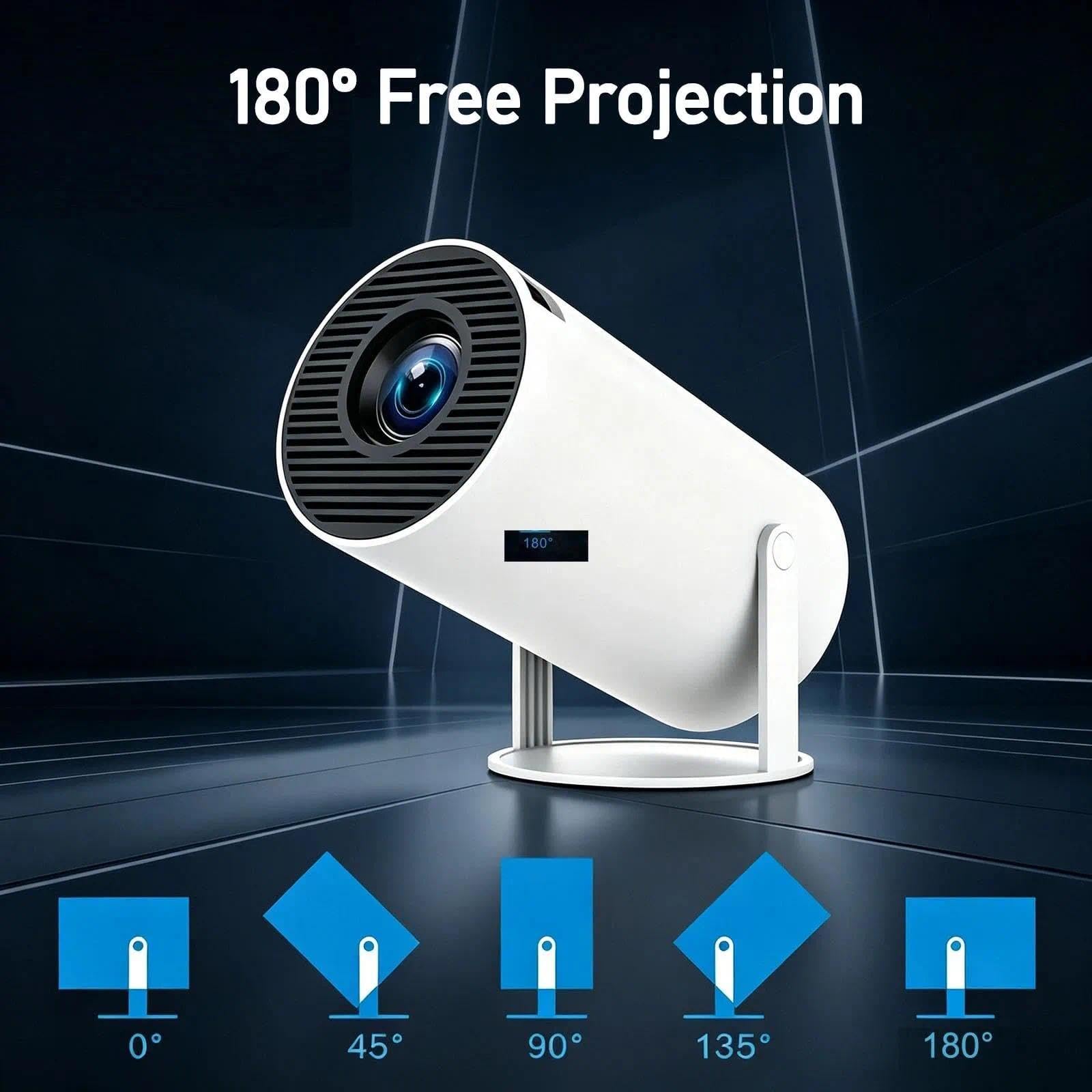 Cinemaster Pro - 4k Smart Projector,5g+2.4g Ad Altissima Velocità, Mini Proiettore Portatile Rotazione A 180°,Schermo Da 130" Aggiornato All'Hy300pro Con Wi-Fi E Bluetooth,Lapto Auto Keystone