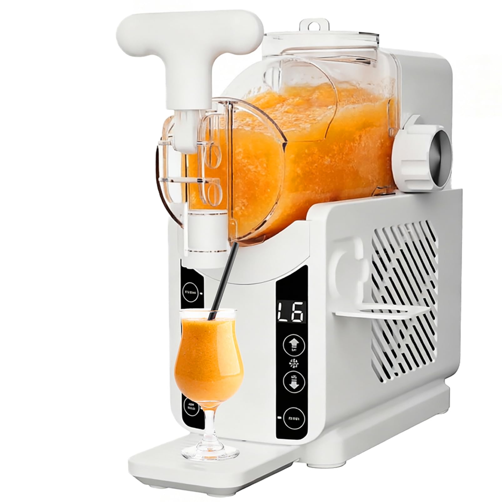 Hnbylmm White Slushie Ice Cream Machine For Home, Fro-Zen Drinks Maker, Margaritas, Frappes, Milkshakes & Smoothies, No Ice Needed, Self-Cleaning, 5 Preset Programs, 67Oz Capacity Slushy Machine