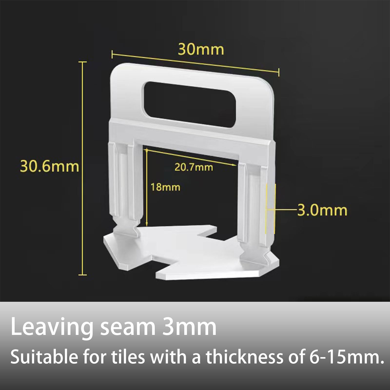 Tile Leveling System 3mm,500 pcs Tile Levelling System Clips,for Professional Ceramic Tile and Stone Installation,Only 500PCS Tile Spacer Clips - Image 2
