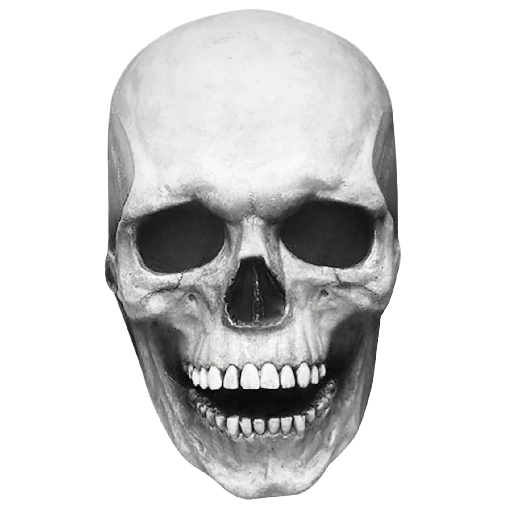 Monwssoe Halloween Decor, Skull Mask with Moving Jaw Full Head Skeleton Mask Free Size Creepy Scary for Adults Latex Halloween for Party, Costume, Cosplay, Masquerade