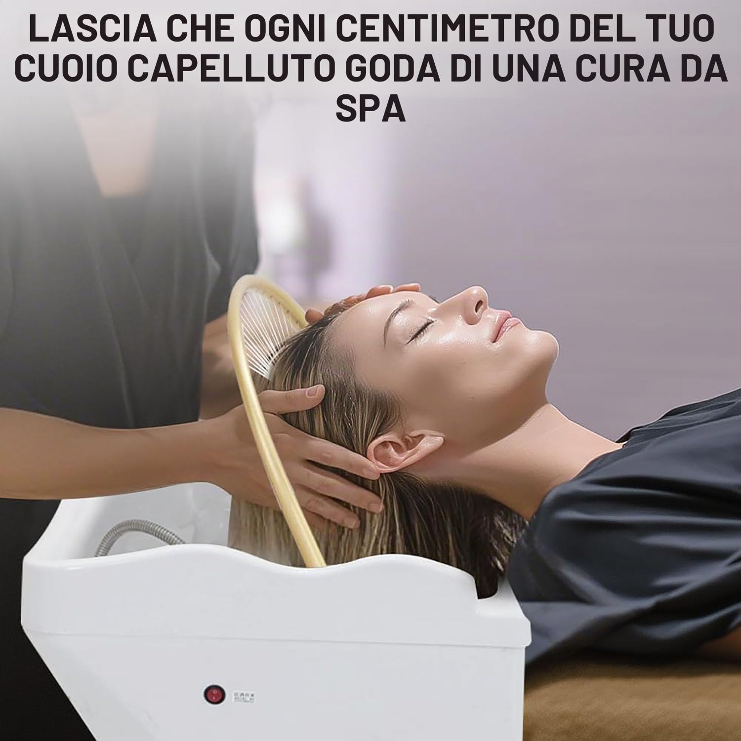 Generico Attrezzatura per Head Spa Lavatesta Portatile per Parrucchieri Serbatoio dell'Acqua da 60 Litri Casa Dotato Inalatore Vapore Copertura Adatto Spa Saloni Parrucchiere