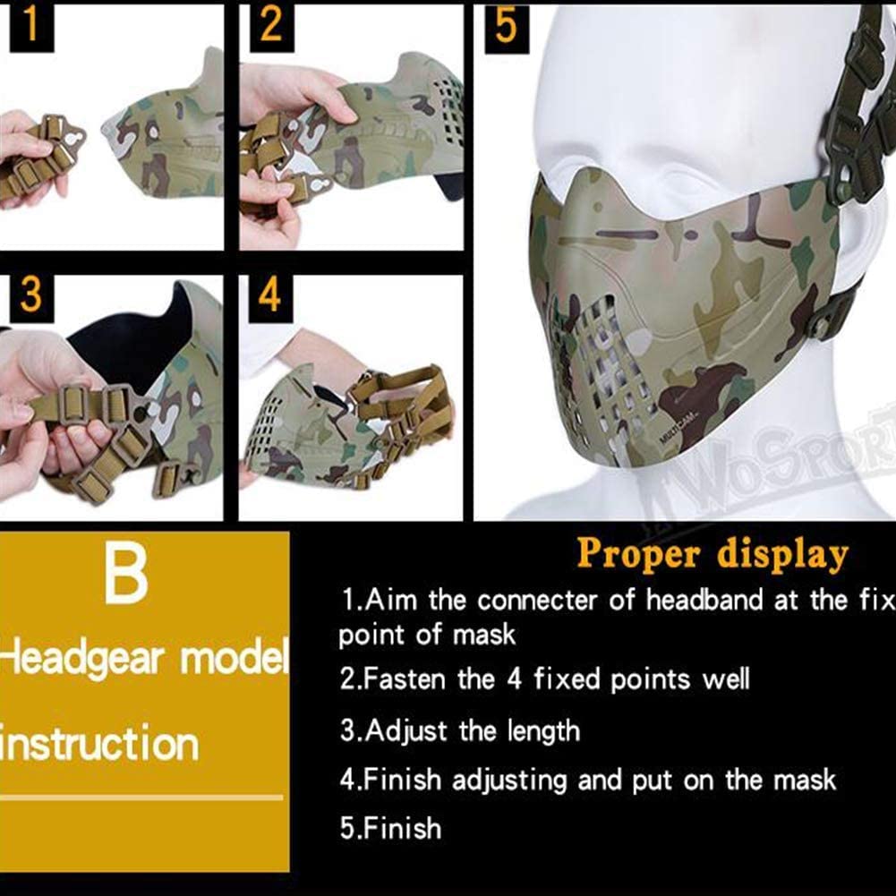 Masque Tactique Airsoft + Casque Rapide – Lunettes Intégrales Transparentes – Double Mode Port – Testé ANSI