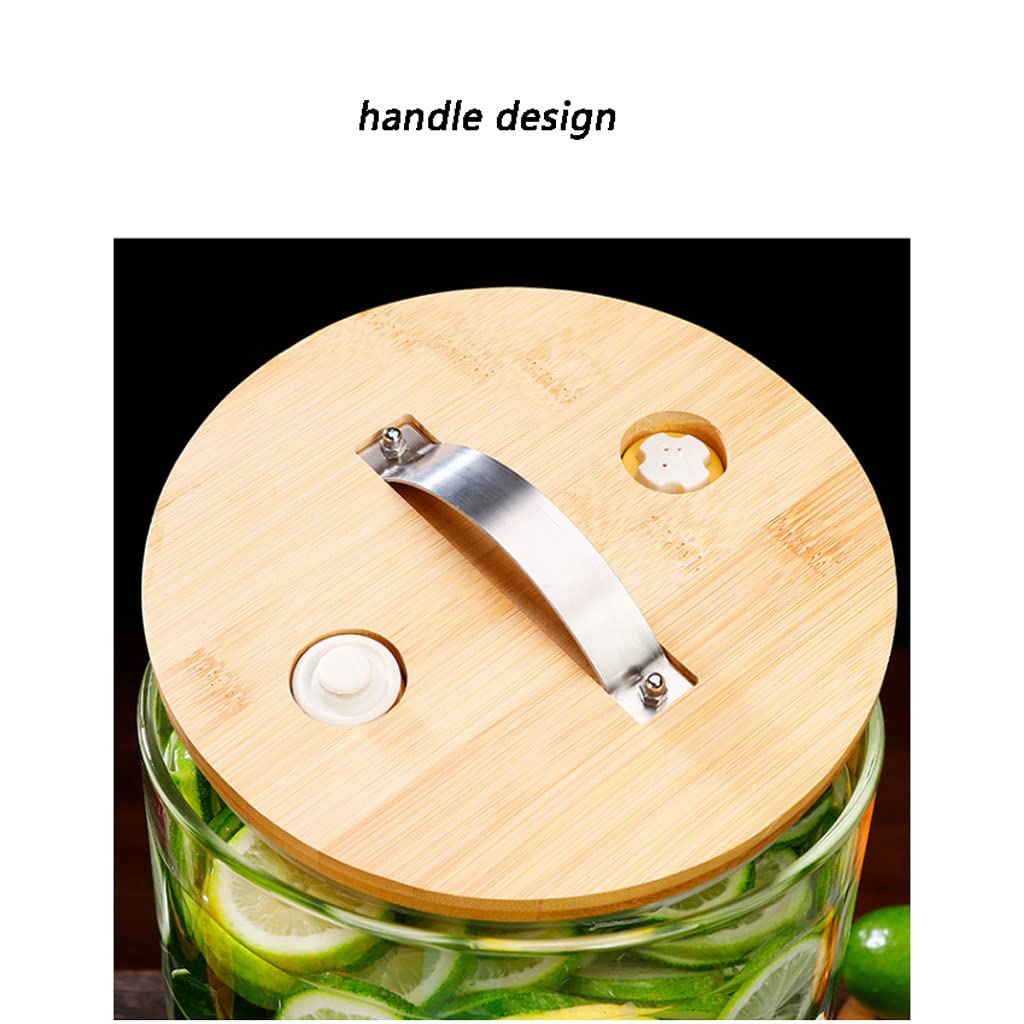 Dispensador de bebidas, dispensador de bebidas de vidrio con espiga, dispensador de bebidas de gran capacidad con soporte de bambú, dispensador de limonada de jugo helado para fiestas diarias