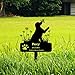 Goodqueen Custom Dog Memorial Grave Marker Stake, Personalized Dog Memorial Garden Stake, Butterfly Flowers Dog Memorial Engraved Sign, Dog Headstones Metal Sign Pet Plaque Burial Stake