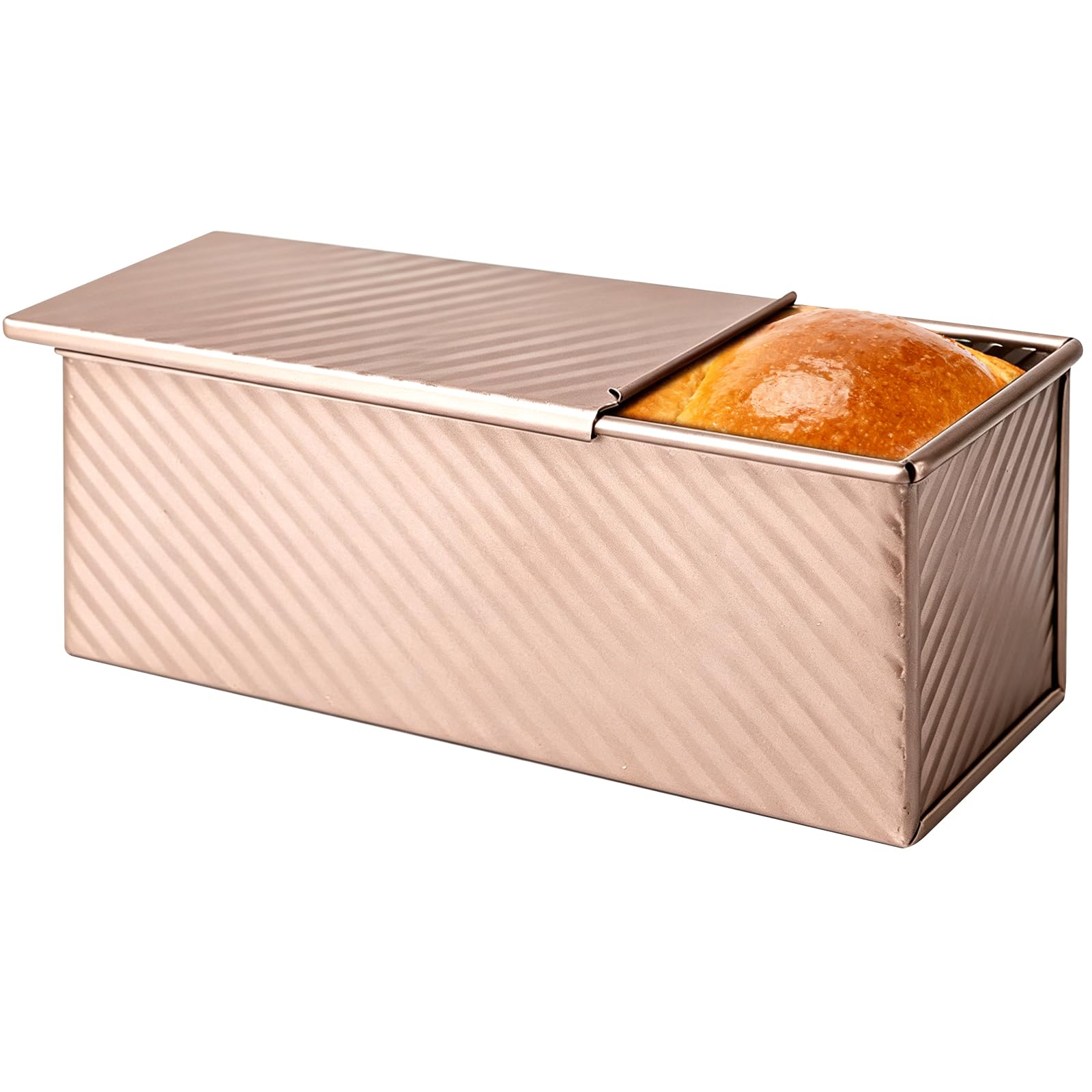 Moldes para Pan con Tapa Antiadherente, Caja para Tostadas Masa de 1000g Rectangular Acero Al Carbono Gran Capacidad Molde Para Pan de Molde para Hornear Pasteles Tostar Pan