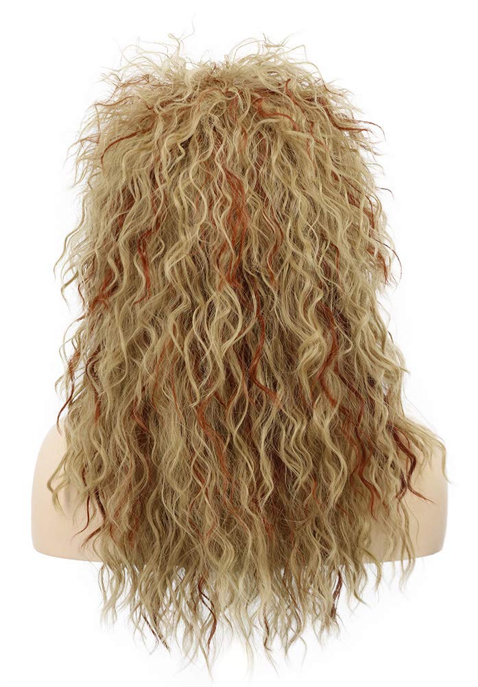 VGbeaty 70s 80s Rocker Mullet Wig Women Long Curly Wave Brown and Blonde Wig Halloween Party Cosplay Costume Wig - Image 4