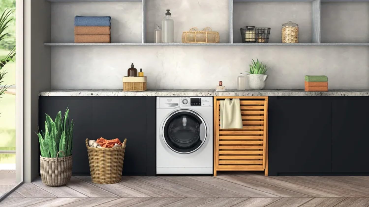 Hotpoint - NDBD107489WSAFR Lave-linge Séchant Steam Hygiène - Capacité Lavage 10 kg/Séchage 7 kg - Essorage 1400 tr/min, Moteur Induction - Pose Libre - H 85 x L 59,5 x P 60,5 cm - Blanc