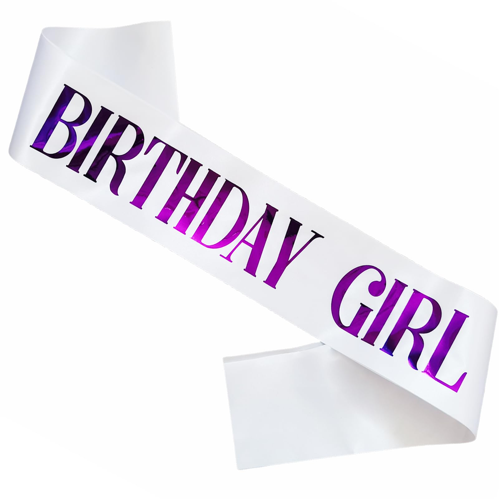 KETAOO Birthday Girl Sash, Purple Foil White Birthday Sash for Girl Sweet 16th 18th 20th 21st 30th Fun Birthday Party Gifts Favors Decorations