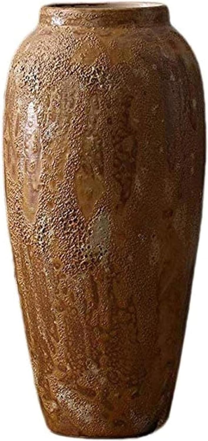 Bzgpmfud One Color Vase Desktop Decoration Rough Pottery Earthenware Flower Retro Pot Ceramic Modern Minimalist Handmade Factorycreative Simplicity Vase
