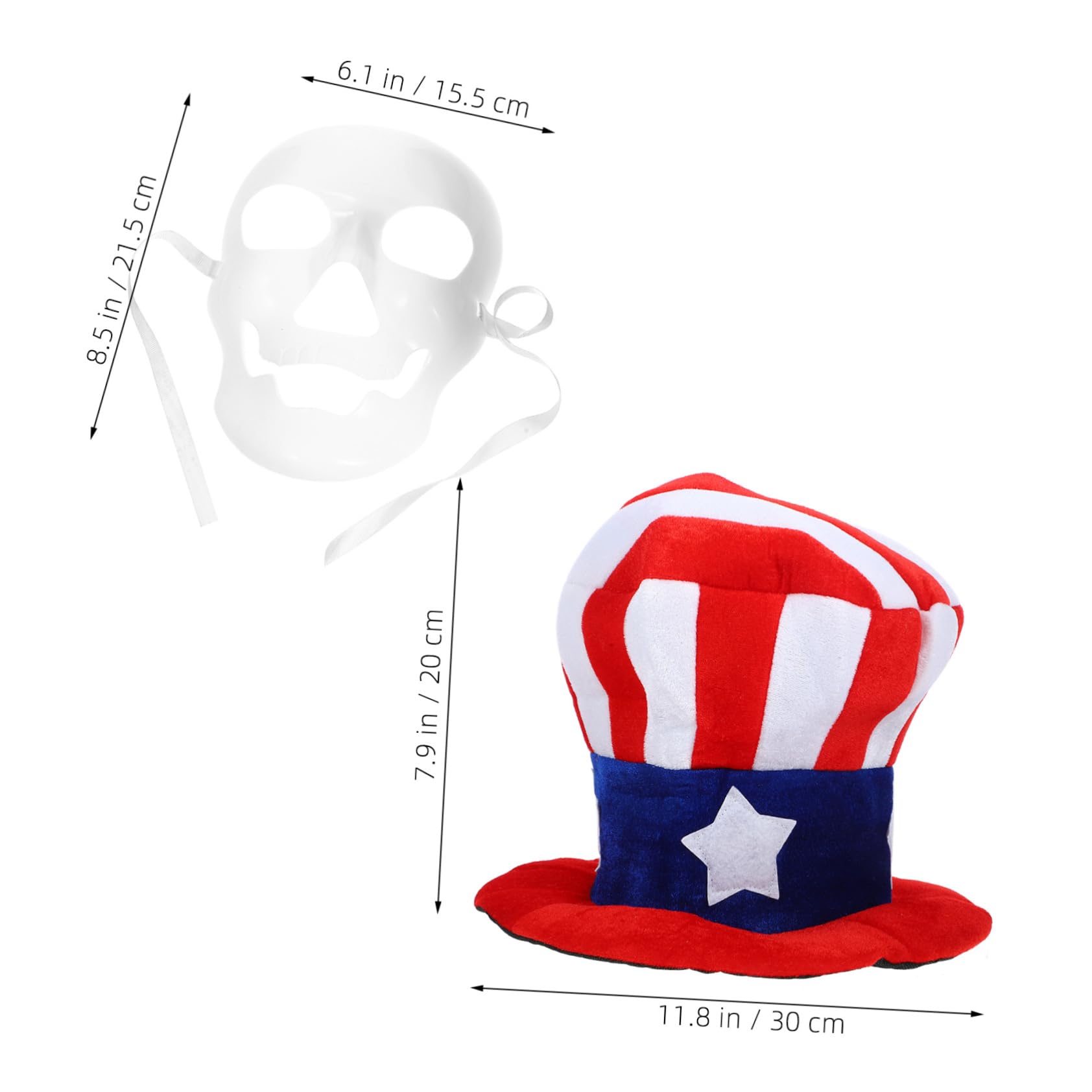 KOMBIUDA Patriotic Accessories 4th of July Usa Flag Hat Mask Set Lightweight Comfortable