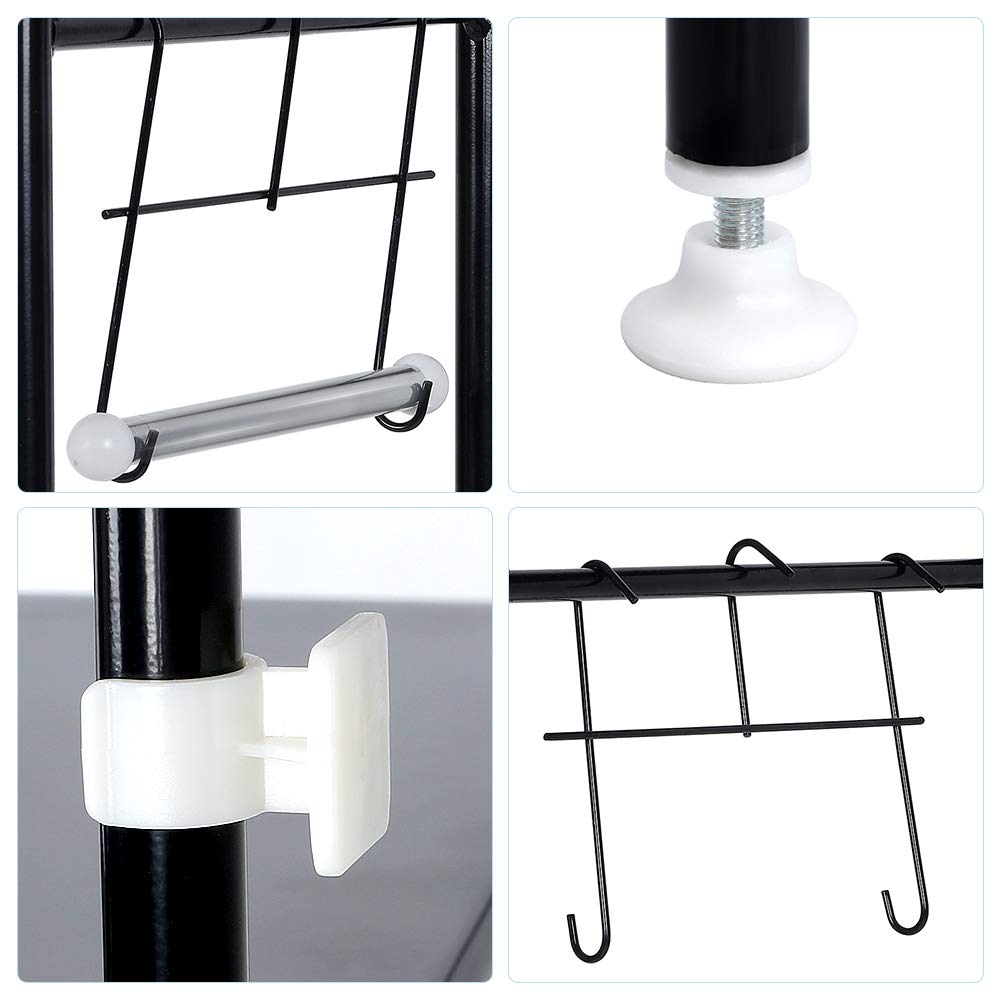 Estanteria sobre Inodoro WC Lavadora Ahorra Espacio Almacenamiento Cuarto Baño,Estante Encima del Inodoro 3 Baño WC Aseo Mueble Almacenamiento Estantería Visualización Organizador (157*48*26cm-negro)