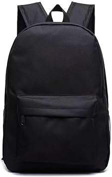 Black Backpack for School, Lightweight Daypack & Rucksack for Men, Women & Teenage Boys, Basic Book Bag for Students - Perfect for Travel, Work and Daily Use