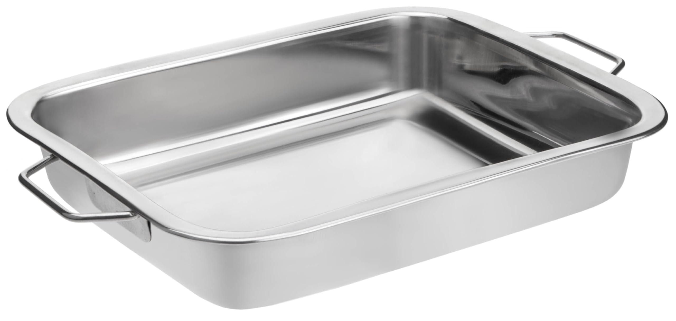 Stainless Steel Roasting Pan with Raised Bottom, 30cm Large Roaster & Baking Tray, Oven Safe, Reinforced Rim - Image 2
