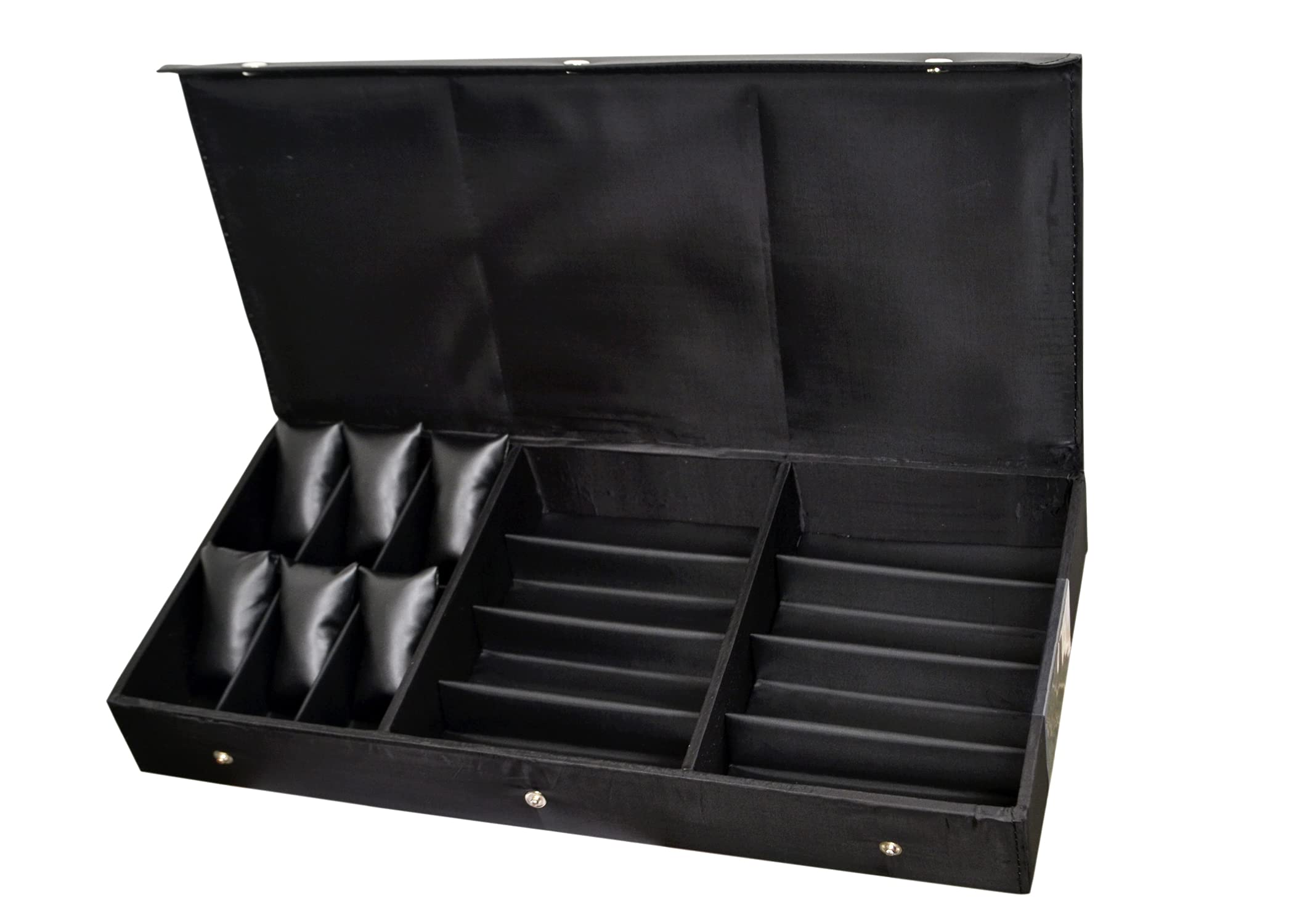 Nooks Watches,Accessories,Jewellery,Sunglass And Eyewear Wooden & Cotton Storage Compartment Organizer Box,Case Cover Zipper (Make In India) | Multicolor | Ww14-Bl-Bb (B09J8GZQC8) Amazon Price History, Amazon Price Tracker