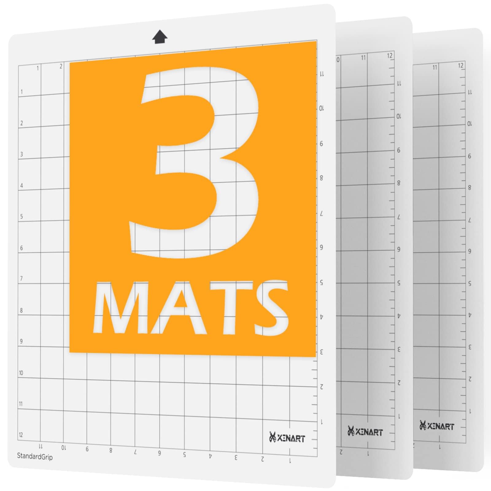 XINARTCutting Mat for Silhouette Cameo 4/3/2/1, 3 Mats, Standard Adhesive, 12x12inch 30.48 x 30.48 cm