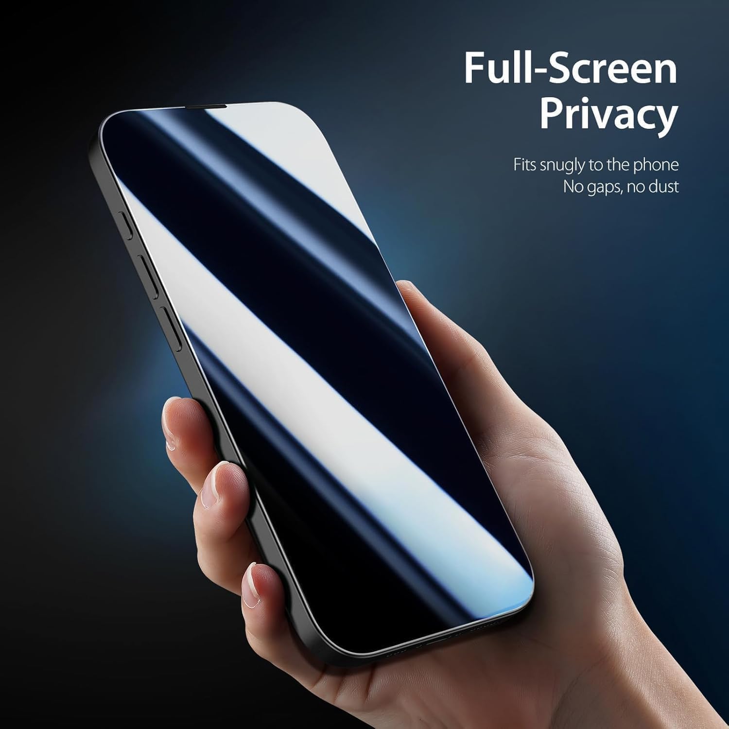 QsmQam Borderless Anti-Spy(Privacy) Speaker-Mesh Dust-Filter Tempered Glass Compatible With iPhone 17,With Anti-Explosion 9H Hardness Screen Guard (No black borders) — Amazon image 7