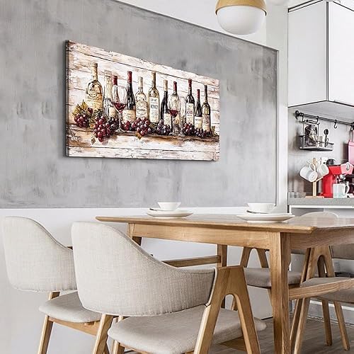 Miniatura 6 de Lienzo decorativo de pared para sala de estar, decoración de pared para dormitorio, cocina, decoración de pared de botella de vino, pintura de