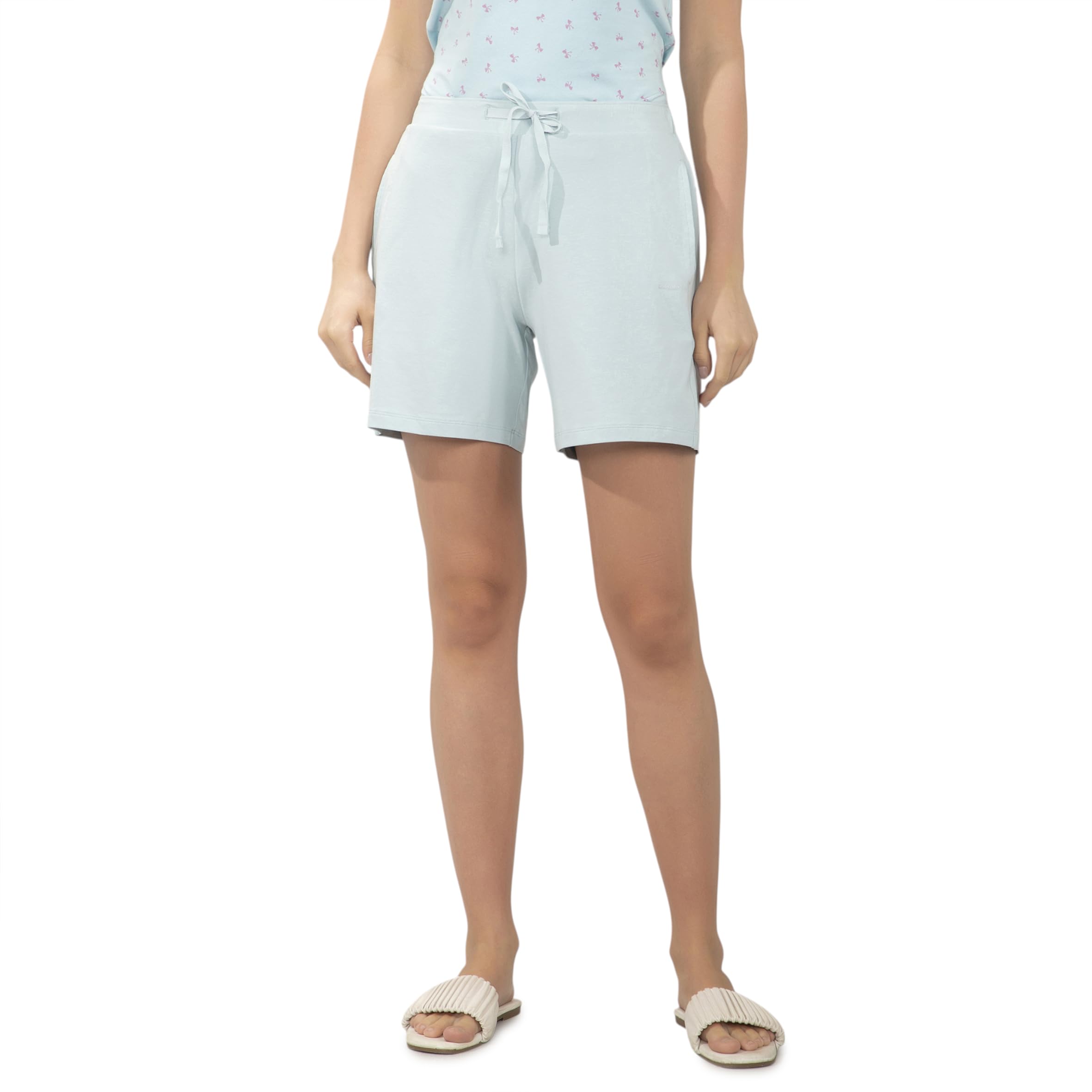 amante Women Mid Rise Relaxed fit Solid Shorts 100% Viscose-picture-49