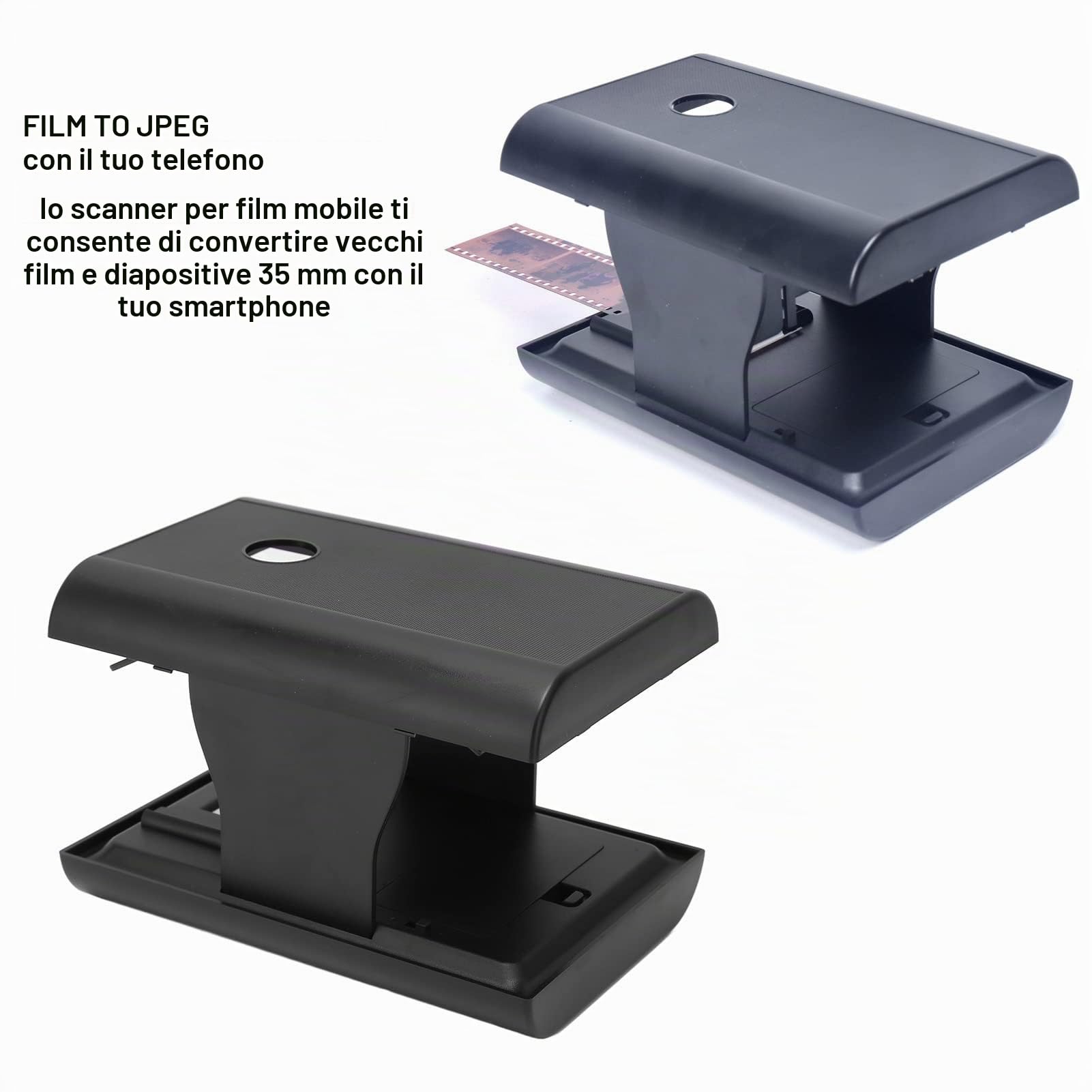 Scanner Diapositive e Negativi, Scanner Portatile Pieghevole per Pellicole da 35mm, Converti Negativi e Diapositive in Foto con Illuminazione a LED, per Smartphone