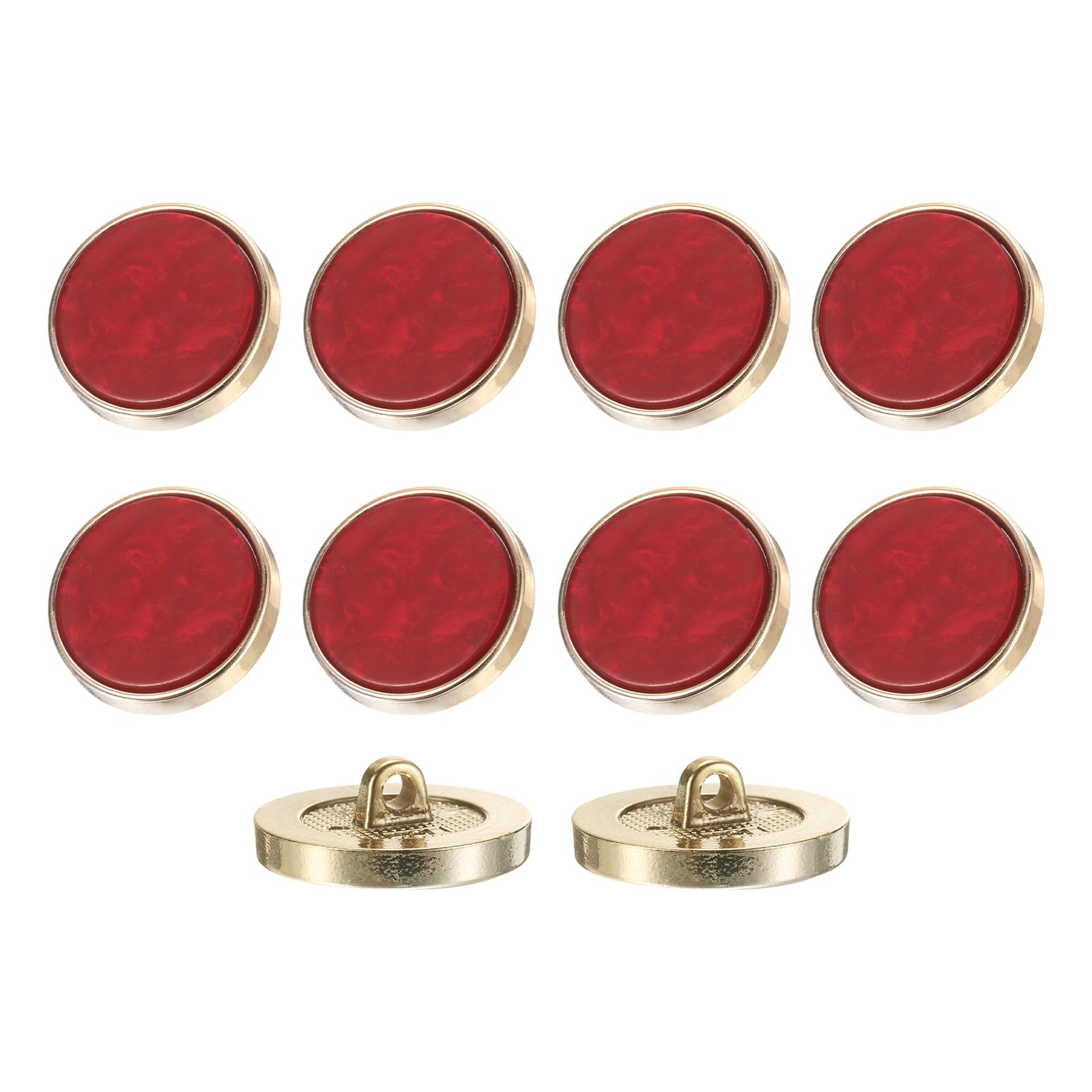 sourcing map 10Pcs Round Button, 25mm/1" Resin Vintage Decorative Pattern Button Sewing Craft Accessories for Blazer Clothes Uniform Jacket Coat, Wine Red