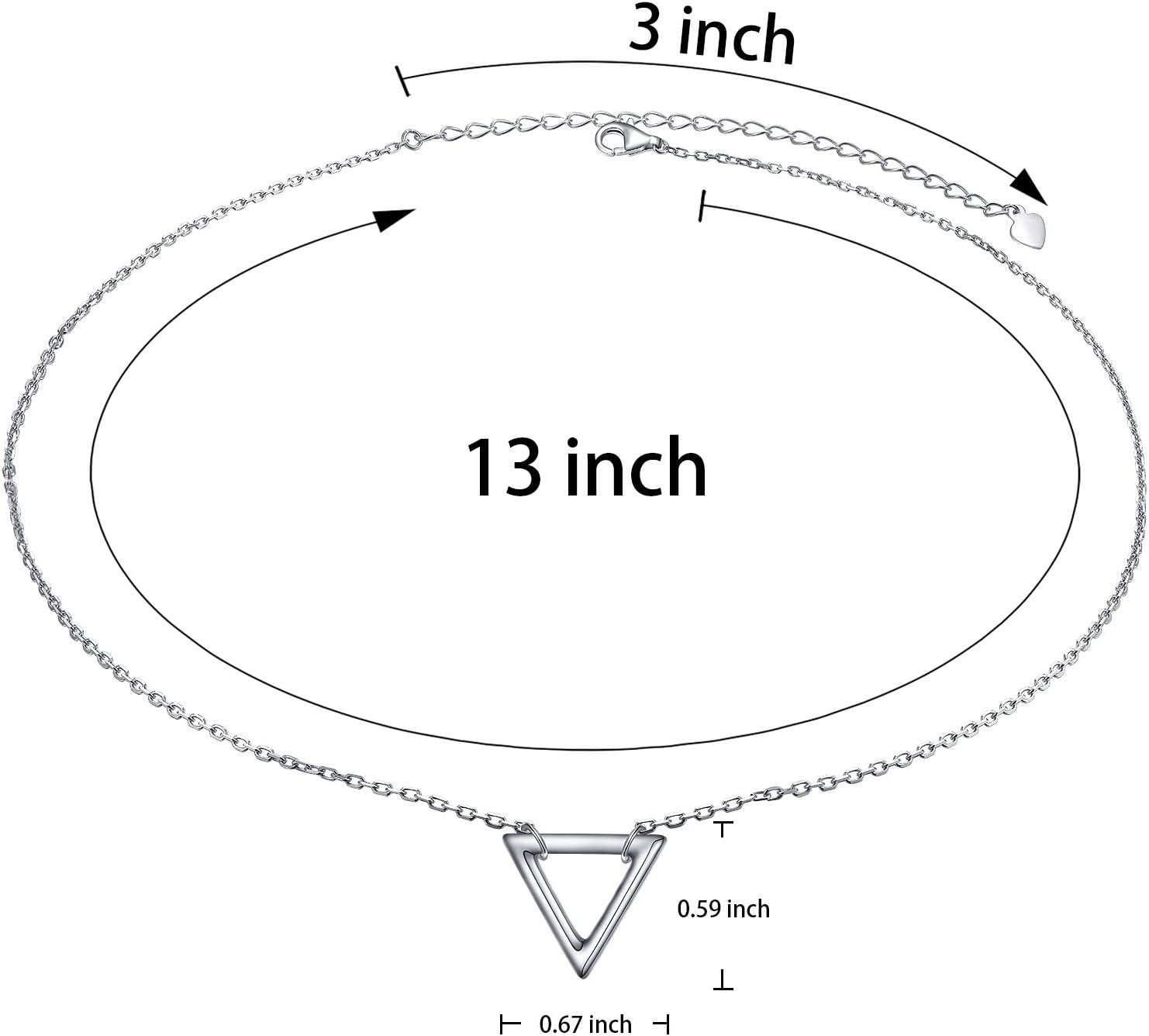 Ladytree S925 Sterling Silver Dainty Simple Choker Necklace,Rolo Chain,Adjustable 13 inches to 16 inches - Image 5