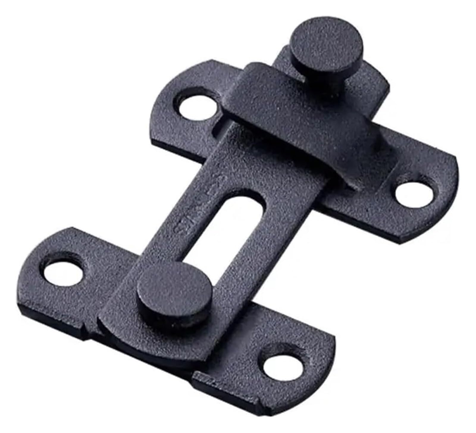 Door Lock Bolt, Stainless Steel Door Lock Slide Gate Latch 90 Degree Fastener Black(B)