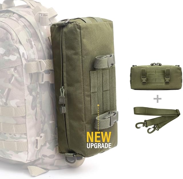 WYNEX Tactical Increment Molle Pouch, Vertical EDC Utility Pouches Sling Bag Military Multi-Purpose Large Capacity with Shoulder Strap Waterproof Attachment Modular Design