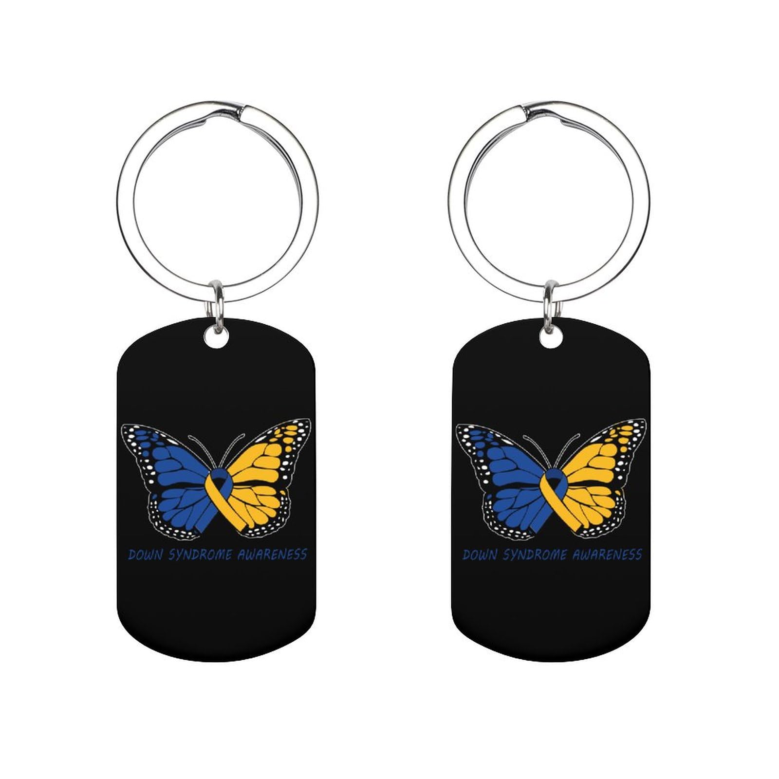 KWQDOZF Down Syndrome Awareness Metal Keychain Key Ring for Women Men,Fashion Pattern Keyring for Dad Son Brother Husband Grandson Accessories Holiday Gifts