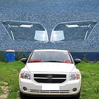 WBWBB Scheinwerfer Lampshade für Dodge Caliber 2008–2011, Frontscheinwerfer-Objektivabdeckung Autogehäuse Scheinwerferglas Objektiv Abdeckung Klar,1 Pair