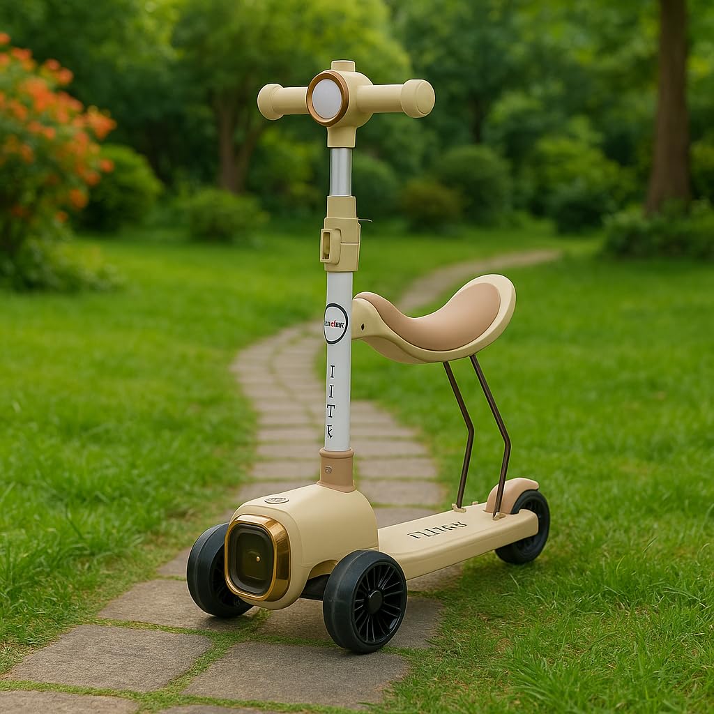Fun Ride 2-in-1 Kids Kick Scooter, Adjustable Height Handlebars and Removable Seat, 3 LED Lighted Wheels and Anti-Slip Deck, for Boys & Girls Aged 3-12-image-31