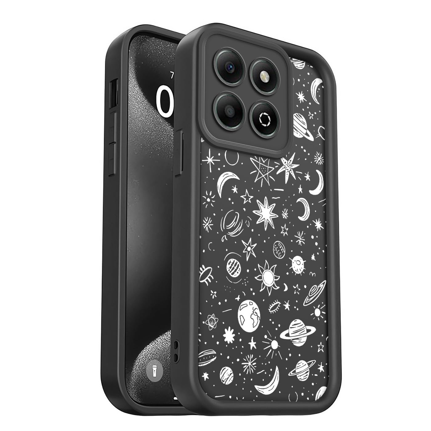 PanXCase Cover per Honor X8a - Custodia 3D Orsetto Sorriso Disegni Fantasia Cute Silicone, Ragazze Donne Antiurto Antigraffio Case (Black